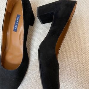 Margaux black suede heels